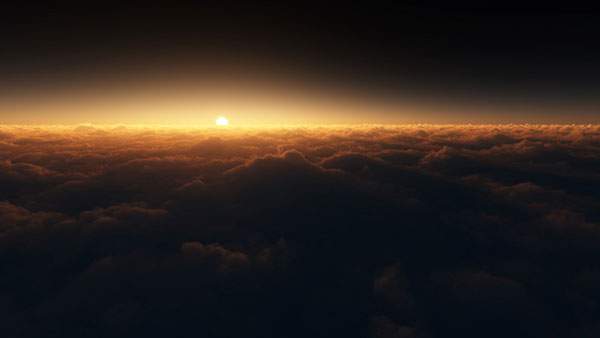 雲の上から見る日の出