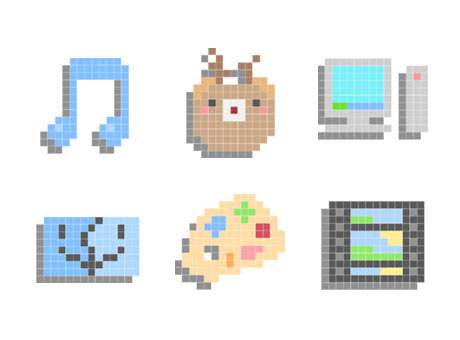 In Pixelated Icon Set