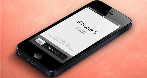 3D iPhone5 モックアップテンプレート（黒）