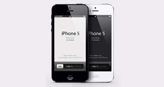 iPhone5 ベクターモックアップPSD