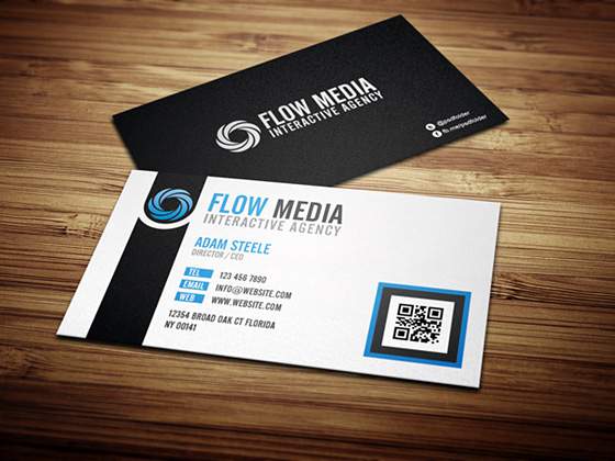 Free PSD: Flow Business Cards in 3 Colors