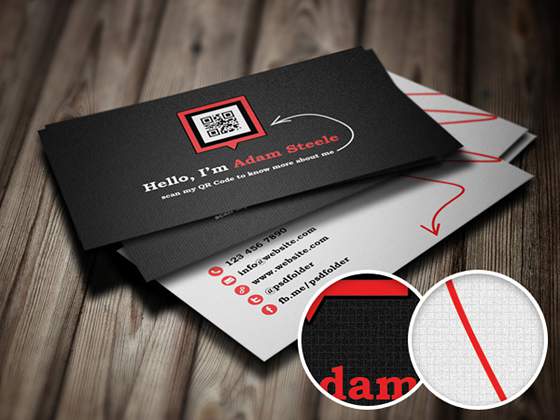 Free PSD: Scan my QR Code Business Cards