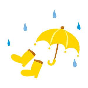 梅雨のイラスト「傘と長ぐつ」
