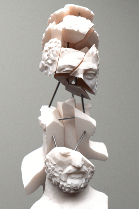 彫刻がゲシュタルト崩壊する不思議なGIFアニメーション - 06