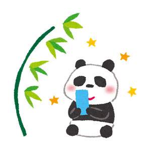 七夕のイラスト「笹の葉とパンダ」