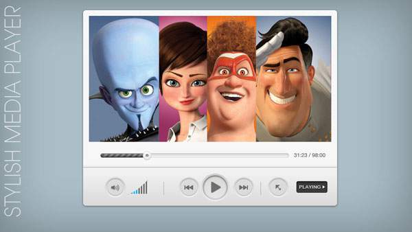 Stylish Media Player PSD & CSS