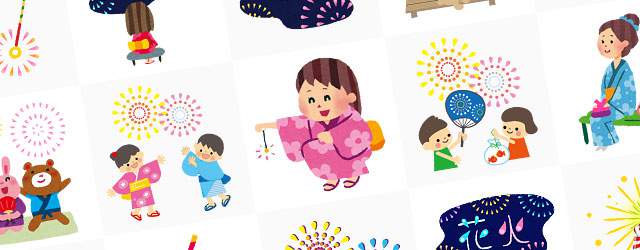 21年の最高 花火 イラスト かわいい