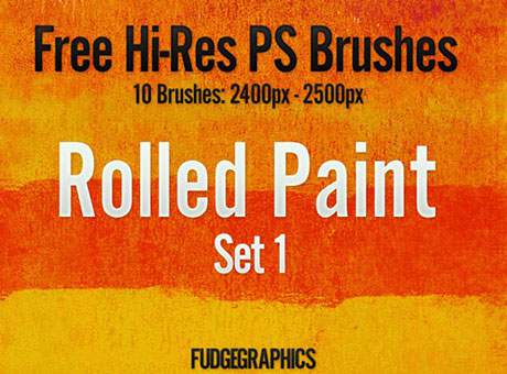 Free Hi-Res PS Brushes: Rolled Paint Set 1