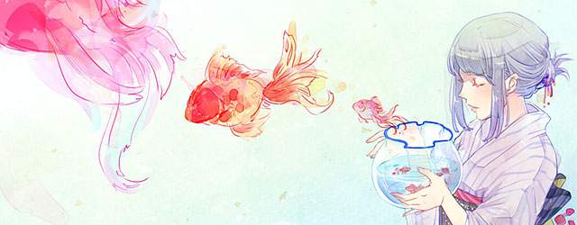 無料壁紙 綺麗な金魚のイラスト画像まとめ 金魚鉢 水槽 女の子 Switchbox