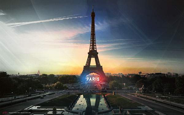 パリのエッフェル塔をモチーフにしたグラフィックデザイン