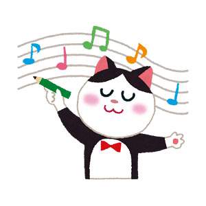 作曲家・音楽家の猫のイラスト
