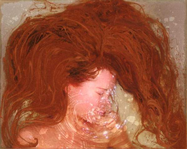 水の中に沈んだ女性を独自の手法で描いた美しい絵画作品 - 01