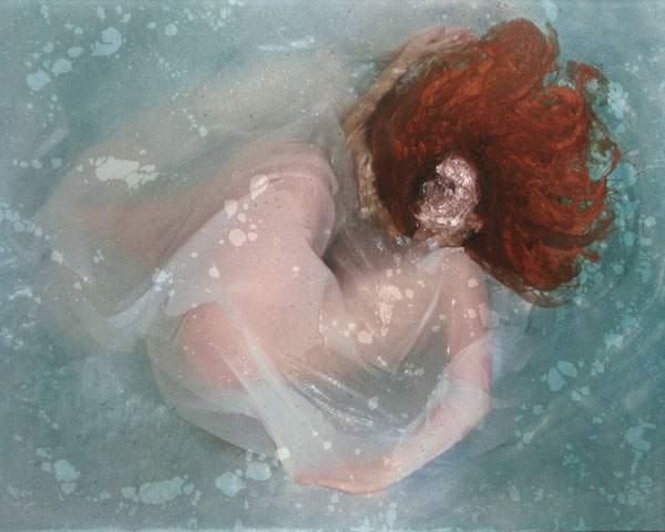 水の中に沈んだ女性を独自の手法で描いた美しい絵画作品 - 05