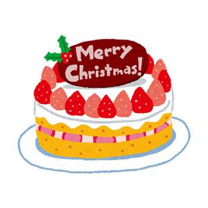 クリスマスケーキのイラスト「苺のケーキ」