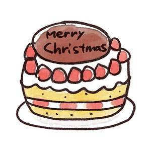 クリスマスケーキのイラスト「苺ケーキ」
