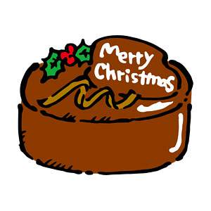 クリスマスケーキ（チョコレート）の無料イラスト