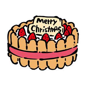 クリスマスケーキ（シャルロット風）の無料イラスト