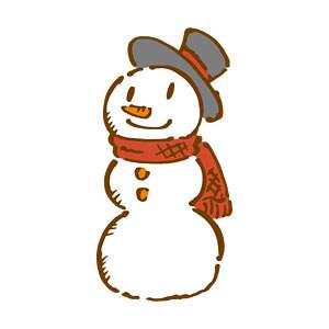 無料イラスト素材 クリスマスに最適 可愛いスノーマン 雪だるま の