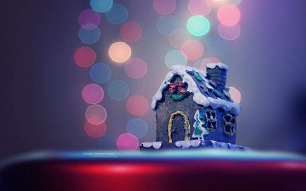 クリスマスの家の置物を撮影した綺麗な写真壁紙画像