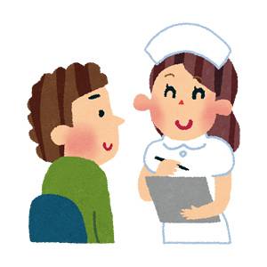 看護婦と問診のイラスト