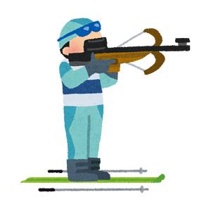 冬季オリンピックのイラスト「バイアスロン・射撃」