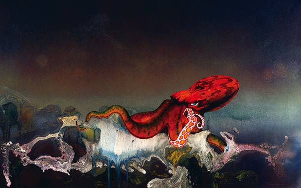 04.鮮やかな赤い色をした蛸のイラスト壁紙画像