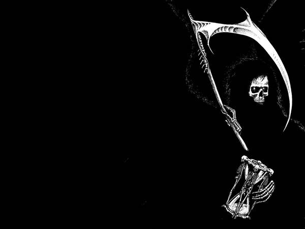 10.黒い死神をシンプルにデザインしたホラー系イラスト壁紙画像
