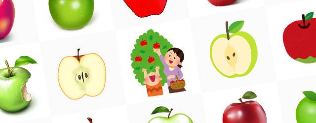 無料イラスト素材 林檎 青リンゴの可愛い画像まとめ りんご狩り 芯