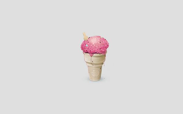 03.ピンクのアイスクリームのシンプルで可愛いイラスト壁紙画像