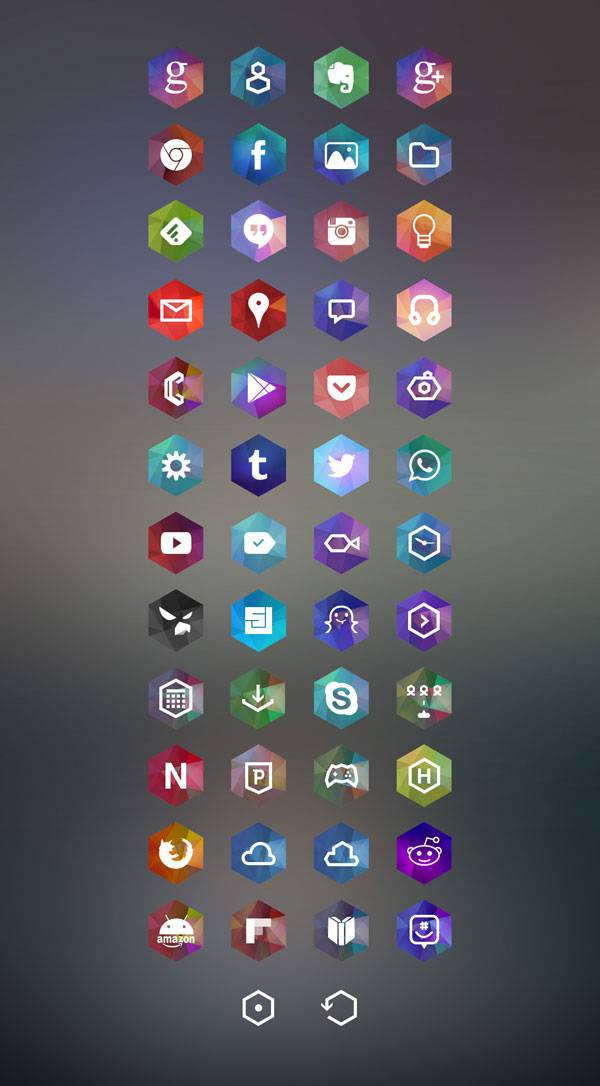 無料素材 ポリゴンスタイルと六角形デザインがクールなandroidアイコンセット Switchbox