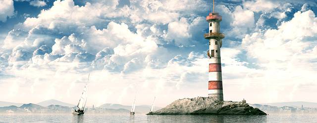 無料壁紙 灯台のある風景を描いた美しいイラスト画像まとめ 島 山