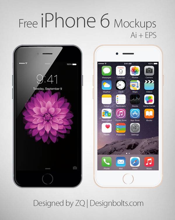 Free Vector Apple iPhone 6 Mockup In Ai & EPS Format