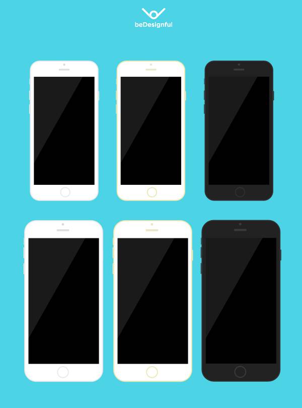 iPhone 6 / 6 Plus Flat Template - beDesignful