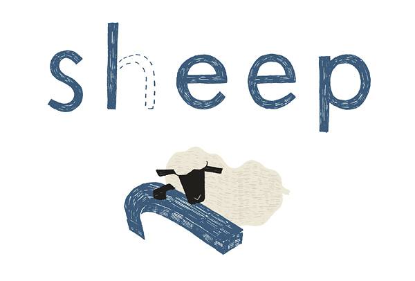 年賀状2015 No.17: Sheep, Sleep /W