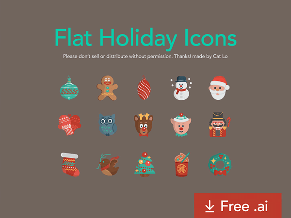 Flat Holiday Icons