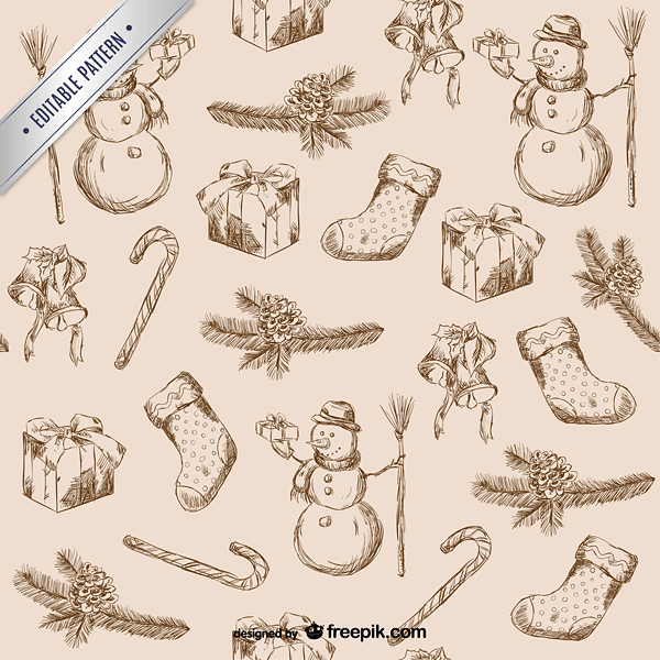 Christmas scribbles pattern