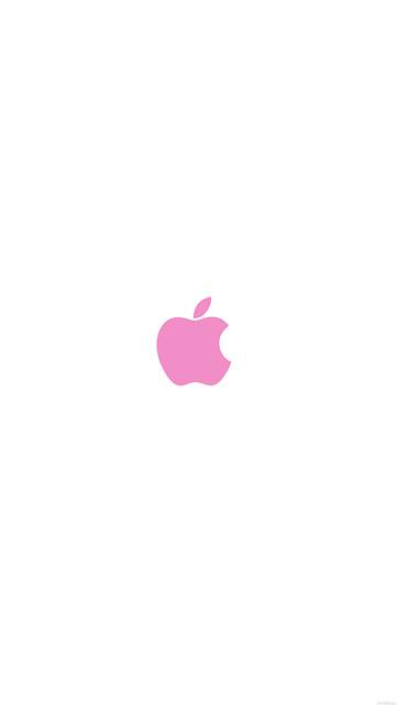シンプルなAppleロゴ（白背景にピンク）