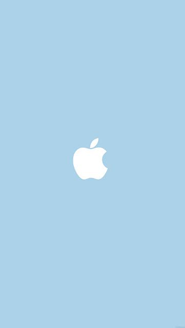 シンプルなAppleロゴ（青背景に青）