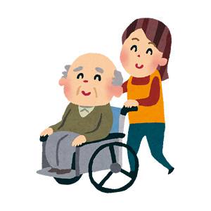 介護のイラスト「車椅子のおじいさん」