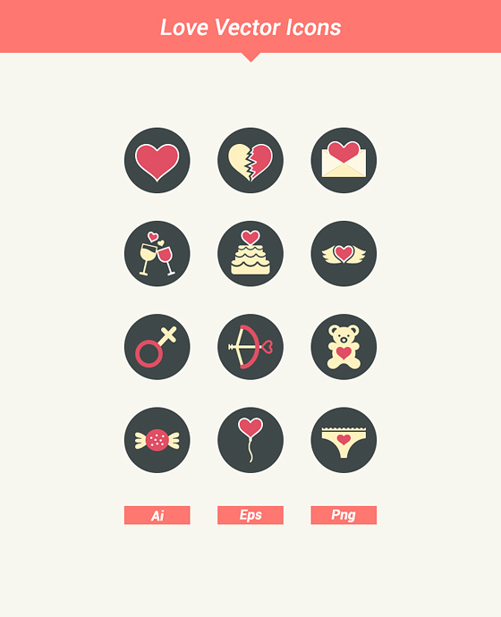 12 Vector Love Icons